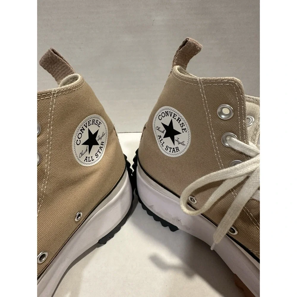 Converse Run Star Hike High Tops Chuck Taylor All Star Platform Shoes Tan 7.5